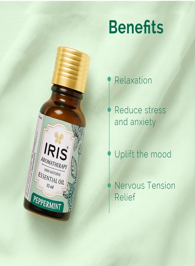 IRIS Aromatherapy Peppermint 100% Natural Essential Oil - 15ml | Cool & Minty Boost for Mind & Muscles - Image 3