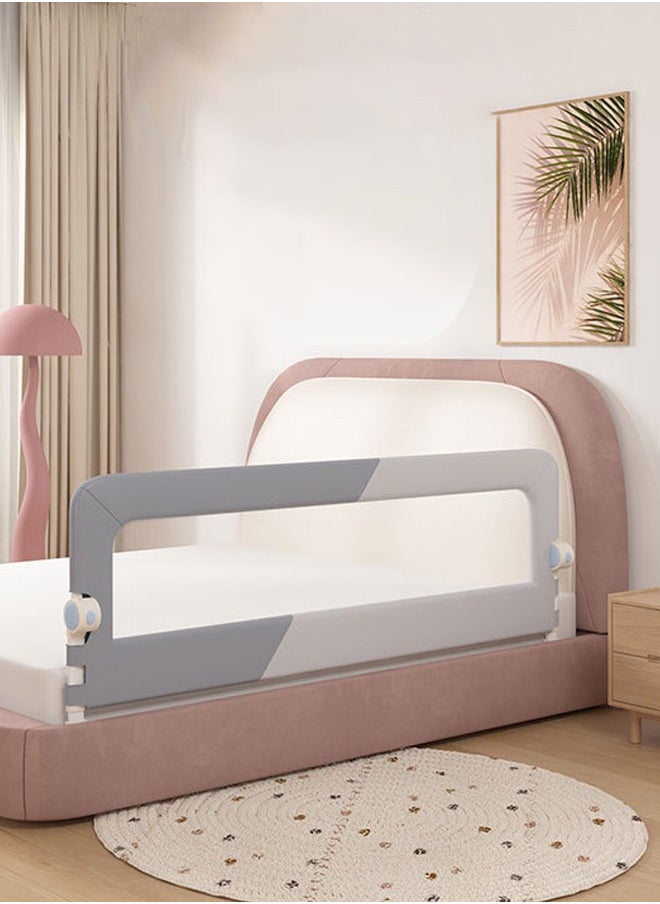 Generic Foldable Crib Bed Rail Guard Upgraded Child Guardrail Designed for Single Bed and Double Bed Height Adjustable Comfortable Safety One-Piece Fence，Full Size, Queen, King Size Bed  - Image 3