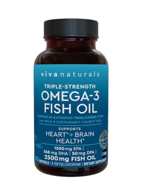 Triple Strength Omega-3 Fish Oil, 60 Softgels