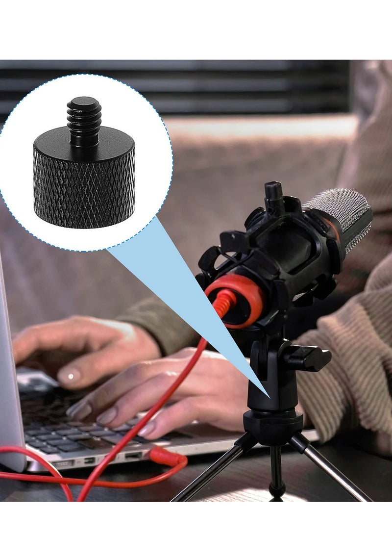 SOLARAE Microphone Stand Adapter, Microphone Screw 5/8 Female to 3/8 Male and 3/8 Female to 5/8 Male Threaded Adapter for Microphone Stand to Tripod and Camera Adapter (8 Pcs, Black) - Image 2