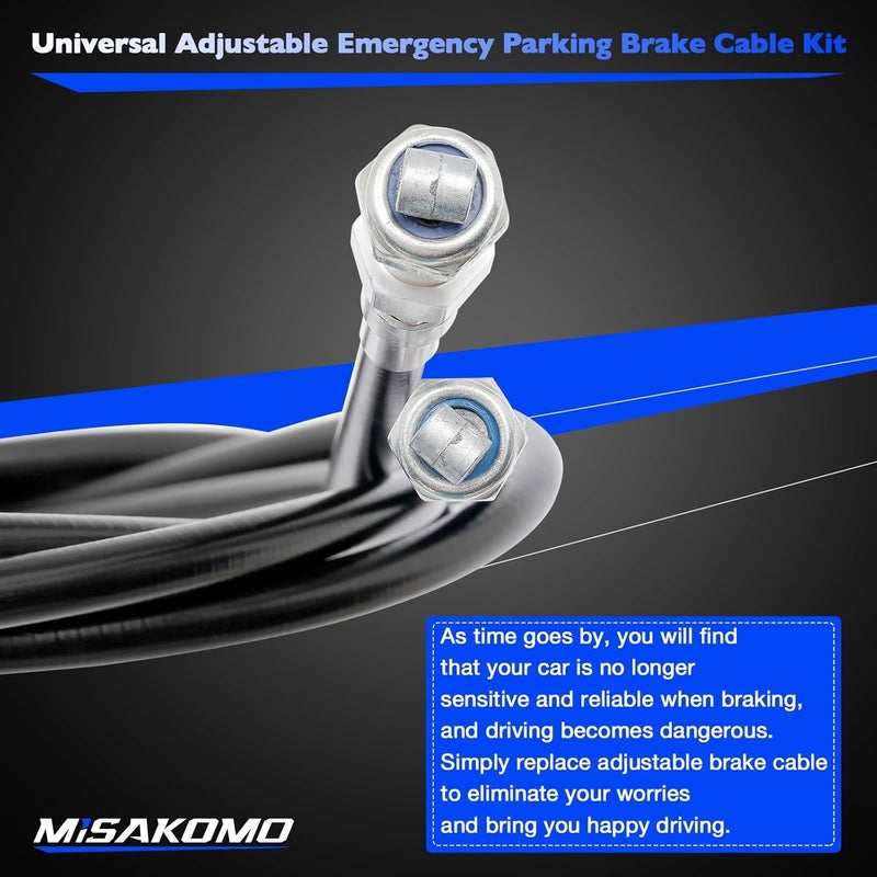 Misakomo 330-9371 Universal Adjustable Emergency Parking Brake Cable Kit for Wilwood Brake System - Image 2