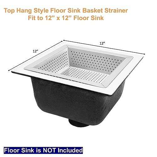 Leyso Stainless Steel Floor Sink Top Hang Basket Strainer Sink Drain Cover 10” x 10” x 2-1/2” for Kitchen, Restaurant, Bar, Buffet (2-1/2"H SS) - Image 5