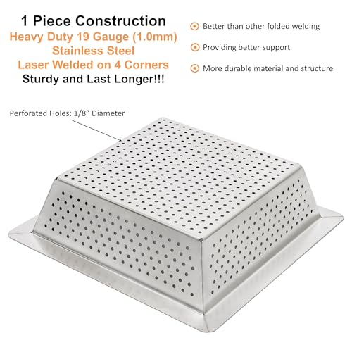 Leyso Stainless Steel Floor Sink Top Hang Basket Strainer Sink Drain Cover 10” x 10” x 2-1/2” for Kitchen, Restaurant, Bar, Buffet (2-1/2"H SS) - Image 3