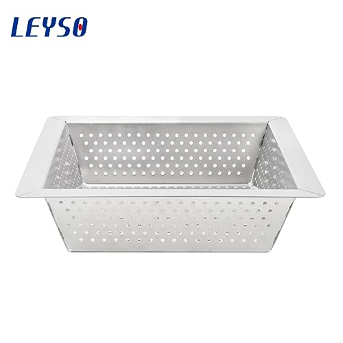 Leyso Stainless Steel Floor Sink Top Hang Basket Strainer Sink Drain Cover 10” x 10” x 2-1/2” for Kitchen, Restaurant, Bar, Buffet (2-1/2"H SS) - Image 2