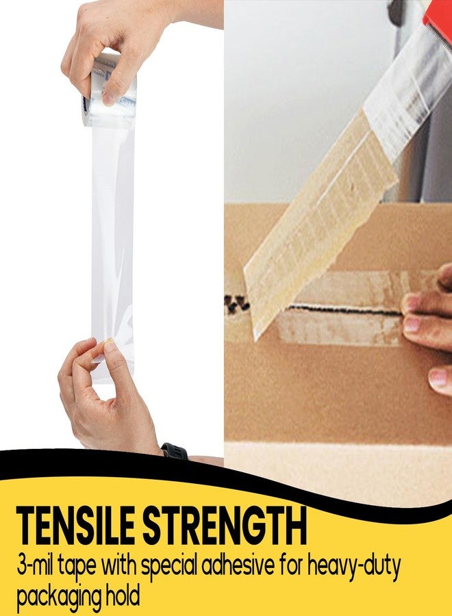 VEESA Packaging Tape with Dispenser, Strong Adhesive, 12 Rolls Clear Shipping Tapes, Heavy Duty Packing Tape for Shipping, Moving & Storing, 1.88" x 22.2 yd, 1.5" Core - Image 4