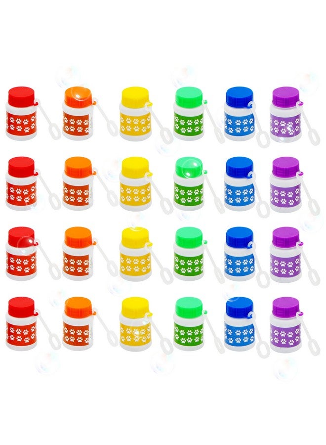 4E's Novelty Paw Print Bubble Bottles 24 Pack Mini Bubbles 1 Fl Oz Paw Dog Patrol Party Favors Bubble Wand Blowing Toys For Kids Boys & Girls By 4E'S Novelty - Image 1