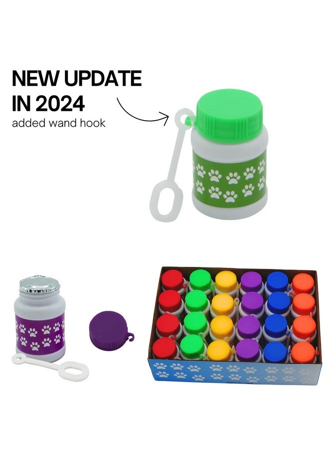 4E's Novelty Paw Print Bubble Bottles 24 Pack Mini Bubbles 1 Fl Oz Paw Dog Patrol Party Favors Bubble Wand Blowing Toys For Kids Boys & Girls By 4E'S Novelty - Image 2