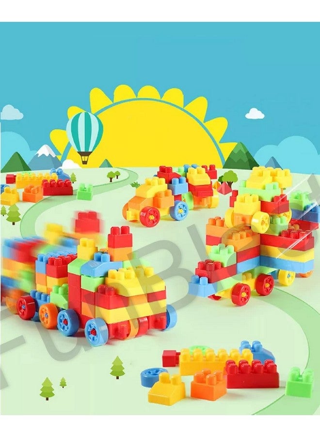 FunBlast Building Blocks for Kids with Wheel, Block Bricks Toys for Kids, Best Gift Toy for Girls, Boys - Block Game for 3+ Years Kids, Boys, Children - Multicolor (78 Pcs & 16 Wheels) - Image 5