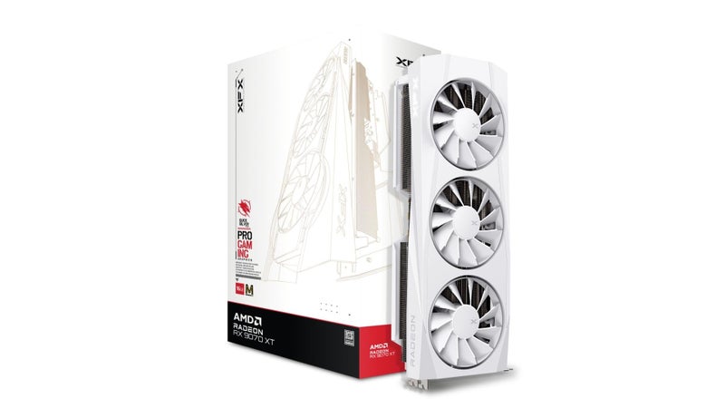 XFX AMD Radeon RX 9070 XT Quicksilver White Triple Fan 16GB GDDR6 PCIE 5.0 Graphics CA - Image 1