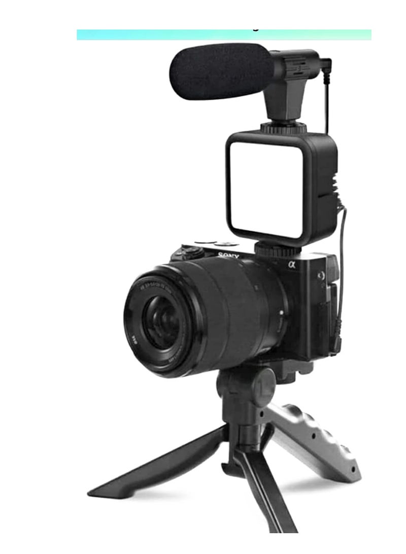 ELTRAZONE Studio kits, Mobile Phone Holder + Hand Grip/Mini Tripod Compatible with Smartphones for TikTok, Youtube, Live Streaming, Vlogging"Like Me" LED Video Light + Microphone - Image 2