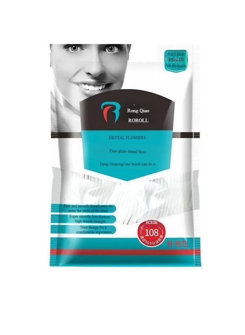 Roroll 100 (1 Bag of 100) Adult Flossing Refills Flossing Picks Travel Oral Care Kit Teeth Cleaning Tools - Image 1