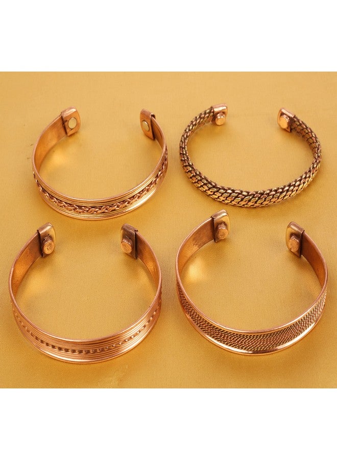 Touchstone NEW Indian Three metal Copper Brass Peace Healing Chakra Yoga Meditation Mantra Jewelry Bracelet Set Of 4 For Women and Men. - Image 5