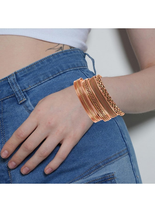 Touchstone NEW Indian Three metal Copper Brass Peace Healing Chakra Yoga Meditation Mantra Jewelry Bracelet Set Of 4 For Women and Men. - Image 2