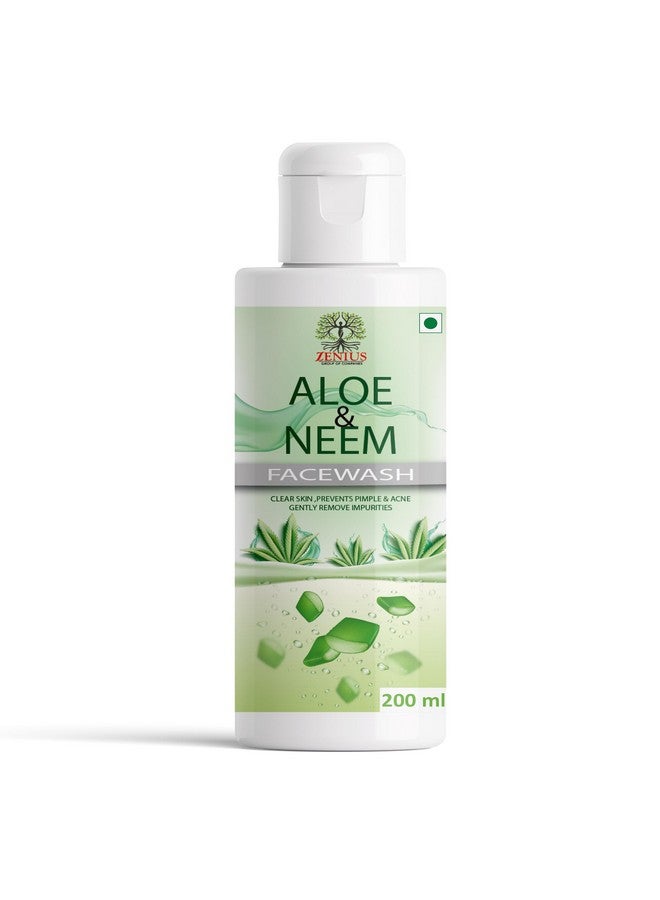 Zenius Aloe Neem Face Wash | For Oily Skin & Pimples | Aloe Vera & Neem for Oil Control, Acne & Glow | Best Natural Face Wash for Women & Men | 200 ml - Image 1