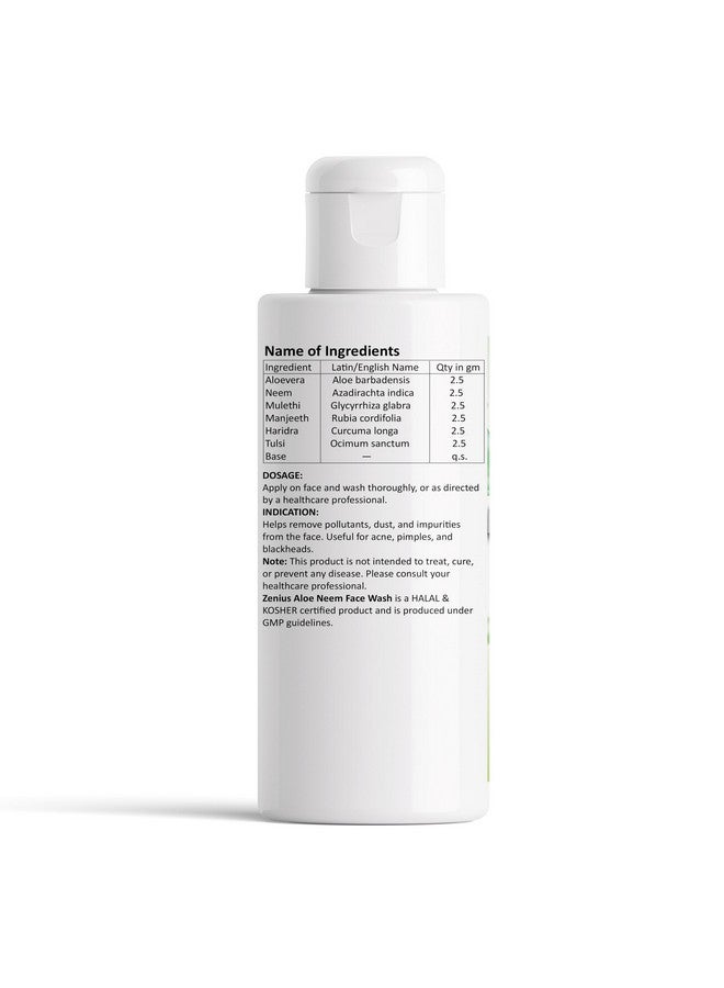 Zenius Aloe Neem Face Wash | For Oily Skin & Pimples | Aloe Vera & Neem for Oil Control, Acne & Glow | Best Natural Face Wash for Women & Men | 200 ml - Image 2
