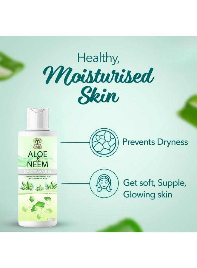 Zenius Aloe Neem Face Wash | For Oily Skin & Pimples | Aloe Vera & Neem for Oil Control, Acne & Glow | Best Natural Face Wash for Women & Men | 200 ml - Image 4