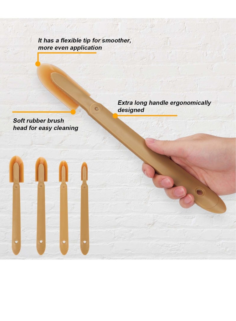 Caulking Spatulas 4 Sizes Set Silicone Caulk Finishing Tool Smooth Rubber Spatula Finisher Sealant Grout Caulk Applicator Tool for Ceramic Tiles Baseboards Kitchens Bathrooms - Image 2