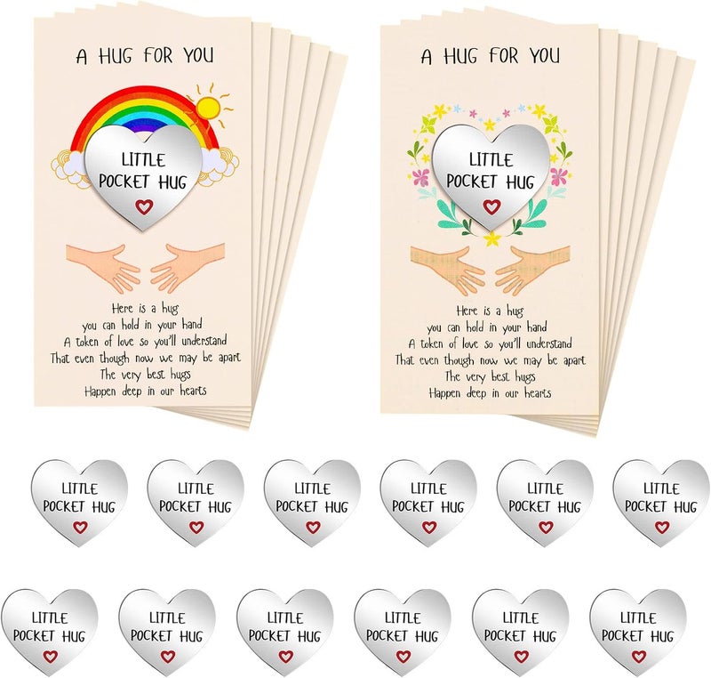 كلاراكو مجموعة من 40 بطاقة معايدة معدنية على شكل قلب صغير من كلاركو، هدية تذكارية للأصدقاء والزملاء والعائلة والتباعد الاجتماعي أثناء الإغلاق (فضية) - Image 1