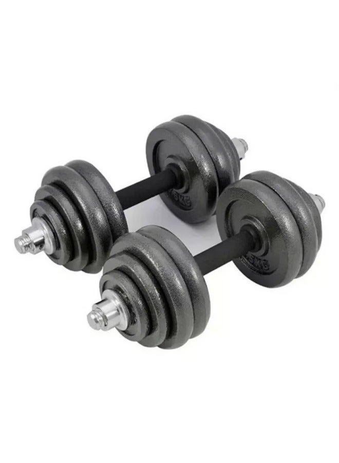 فيتنس ورلد مجموعة اوزان دمبل مدمجة قابلة للتعديل بوزن 15 كجم للتدريب المنزلي وصالة الالعاب الرياضية - Image 3