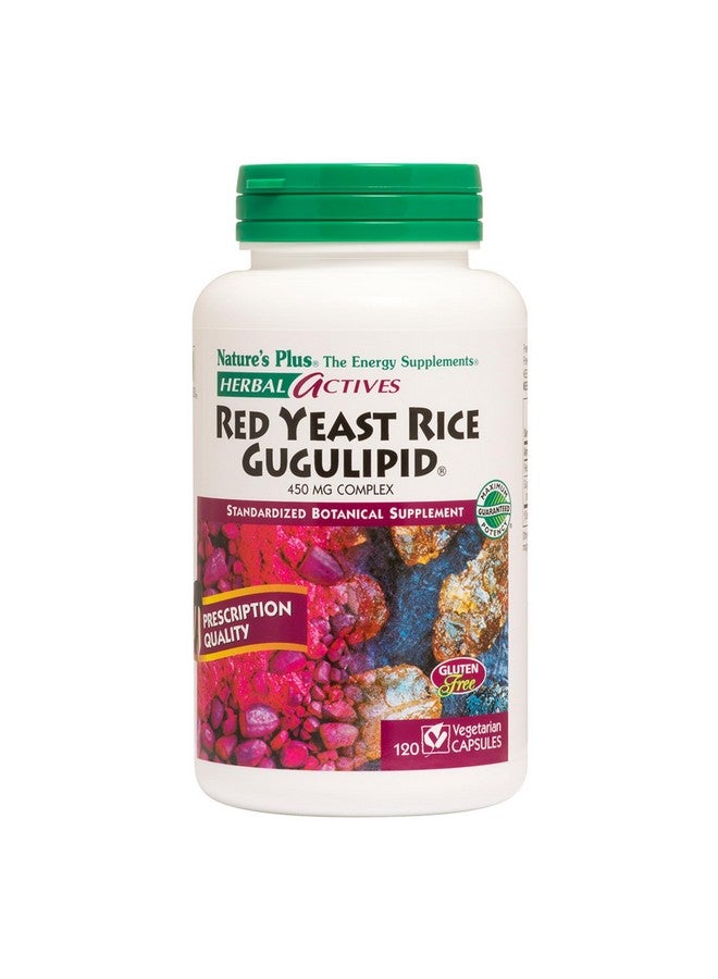 NaturesPlus ناتشرز بلس هيربال أكتيفز أرز الخميرة الحمراء جوجوليبيد - 450 ملغ، 120 كبسولة نباتية - مكمل صحة القلب، دعم الكوليسترول - نباتي، خالي من الغلوتين - 120 حصة - Image 1