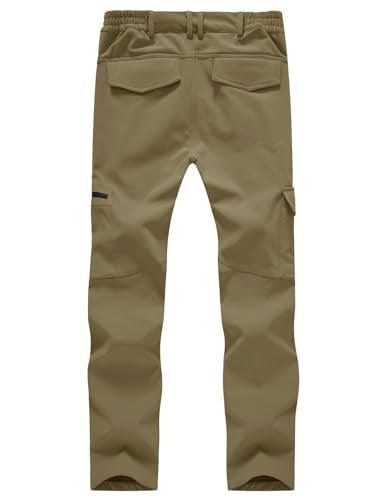 Gopune Women's Windproof Waterproof Sportswear Outdoor Hiking Fleece Pants (Khaki,XL) - Image 2