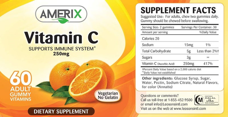 اميركس Amerix Adult Vitamin C Gummies, 60 Count - Image 3