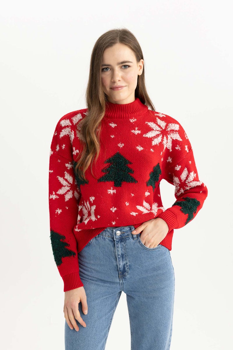 DeFacto Woman Christmas Themed Half Turtleneck Pullover  - Image 5