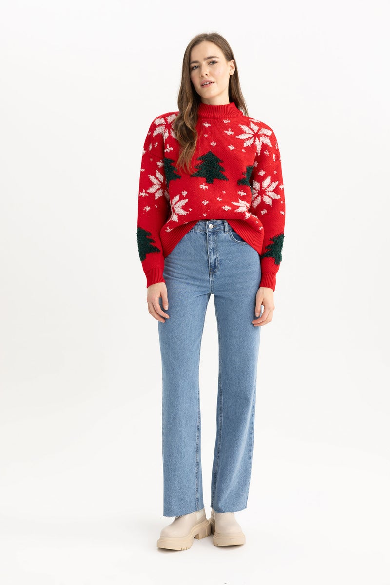 DeFacto Woman Christmas Themed Half Turtleneck Pullover  - Image 3
