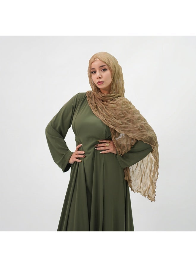 حجاب شيفون مطوي للنساء من ماركة Hijara، 55×180 سم، شال صيفي خفيف، طراز OL، حجاب إسلامي عصري، مجموعة من ثلاث قطع مناسبة للاستخدام اليومي والمناسبات الخاصة - Image 2