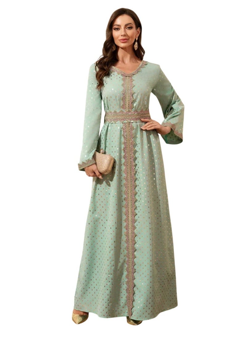 Bidani The Mint Shimmer Polka-Dot Kaftan - Image 3