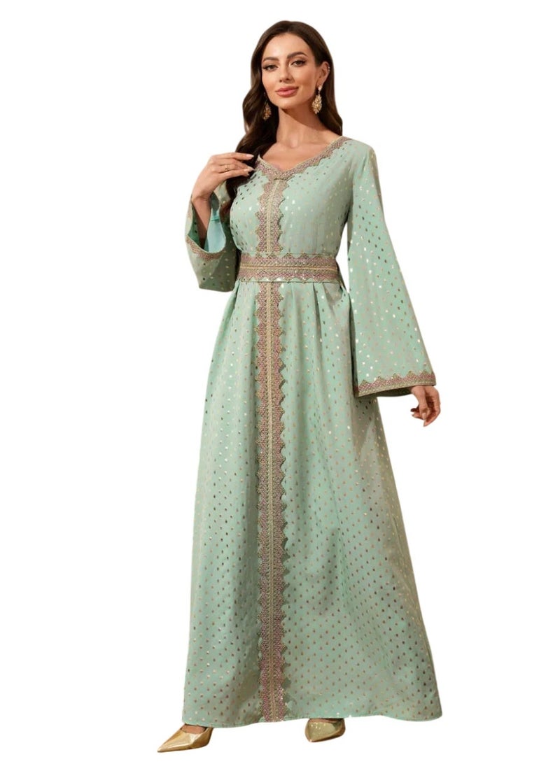Bidani The Mint Shimmer Polka-Dot Kaftan - Image 4