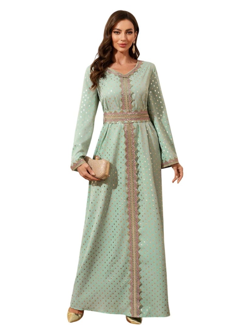 Bidani The Mint Shimmer Polka-Dot Kaftan - Image 1