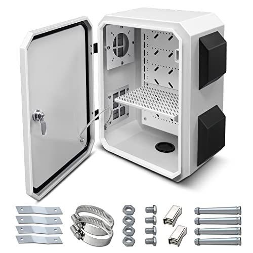 namunanee Outdoor Electrical Box, Cold-Rolled Steel Plate, Aluminum Alloy Back Beam, One-Piece Ventilation Design, IP65 Waterproof, Wall/Pole Mounted (15.7" x 11.8" x 7.9") - Image 1
