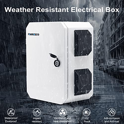 namunanee Outdoor Electrical Box, Cold-Rolled Steel Plate, Aluminum Alloy Back Beam, One-Piece Ventilation Design, IP65 Waterproof, Wall/Pole Mounted (15.7" x 11.8" x 7.9") - Image 2