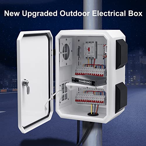 namunanee Outdoor Electrical Box, Cold-Rolled Steel Plate, Aluminum Alloy Back Beam, One-Piece Ventilation Design, IP65 Waterproof, Wall/Pole Mounted (15.7" x 11.8" x 7.9") - Image 4