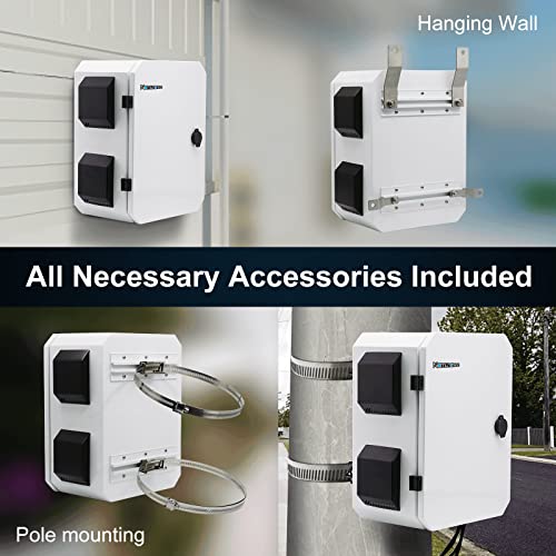 namunanee Outdoor Electrical Box, Cold-Rolled Steel Plate, Aluminum Alloy Back Beam, One-Piece Ventilation Design, IP65 Waterproof, Wall/Pole Mounted (15.7" x 11.8" x 7.9") - Image 3