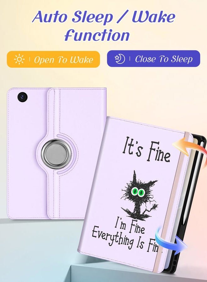 Kidcube for Samsung Galaxy Tab A9 Plus Case 11 Inch - for Women Girls Kid Cute Rotating Stand Folio Cover with Pencil Holder & Card Slot Girly Kawaii Cat Unique Design for Samsung A9 Plus Tablet Cases - Image 4