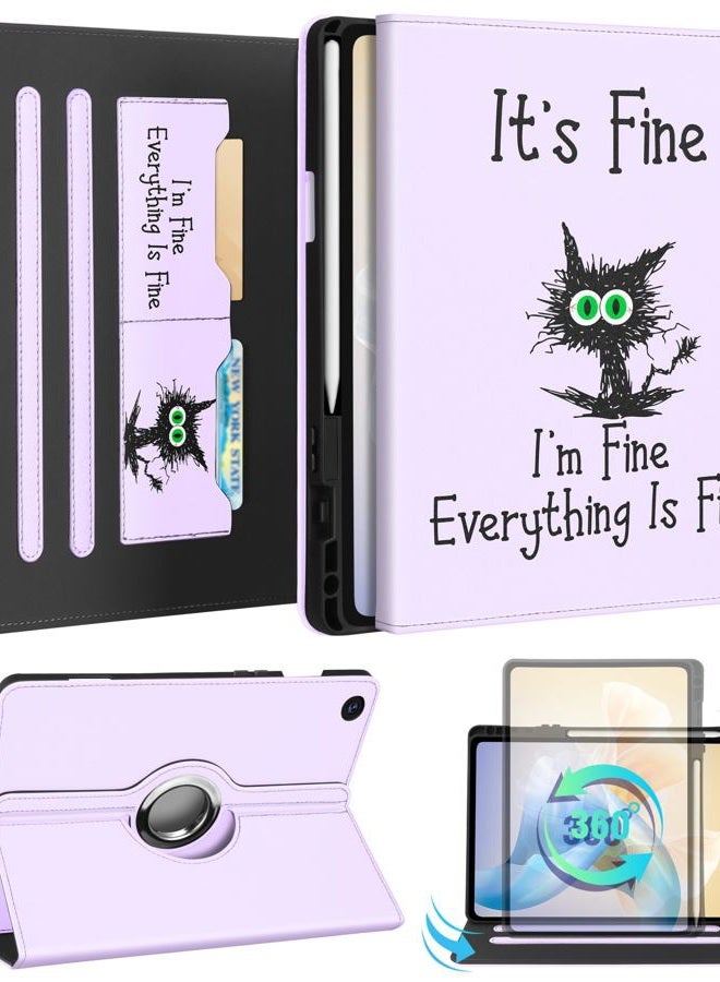 Kidcube for Samsung Galaxy Tab A9 Plus Case 11 Inch - for Women Girls Kid Cute Rotating Stand Folio Cover with Pencil Holder & Card Slot Girly Kawaii Cat Unique Design for Samsung A9 Plus Tablet Cases - Image 1