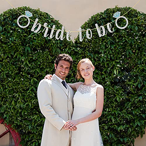 Festiko®Glitter Bride to Be Banner, Bride Shower Party Supplies, Engagement Bachelorette Wedding Party Decorations Silver - Image 3