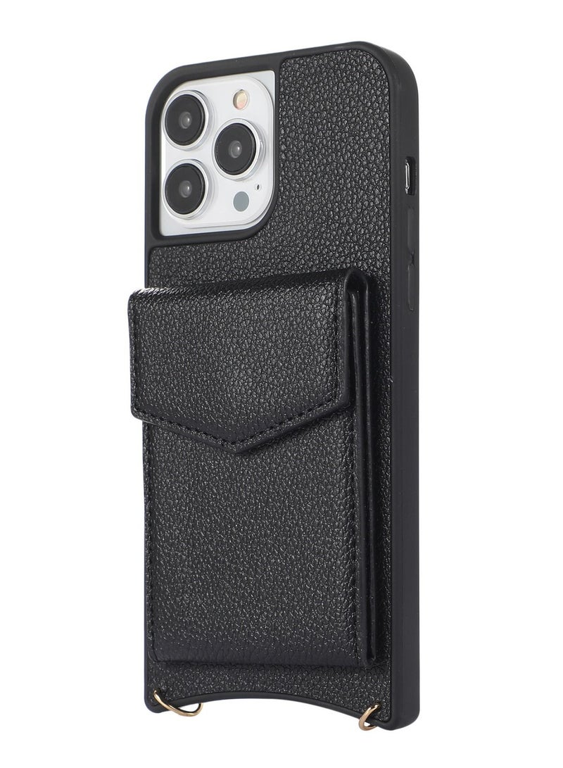 Suteni Back Cover Card Slots with Mirror Leather Phone Case for iPhone - Image 1