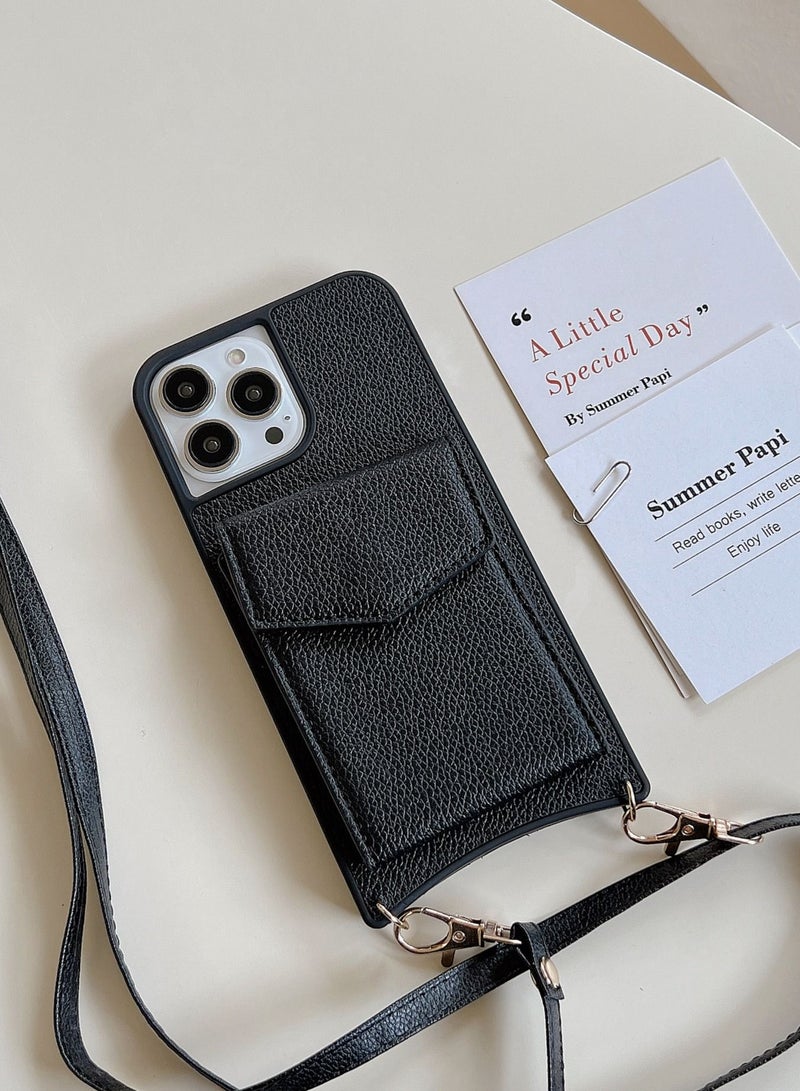 Suteni Back Cover Card Slots with Mirror Leather Phone Case for iPhone - Image 2