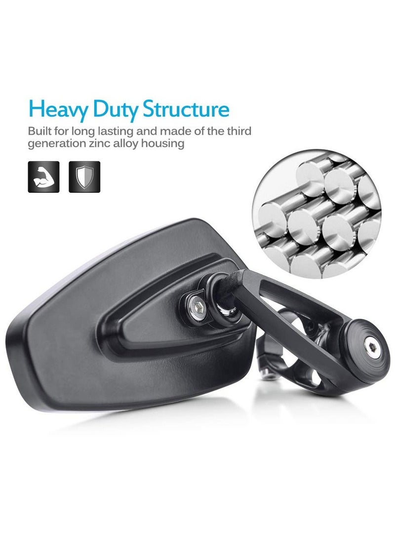 Y&D Motorcycle Mirrors, Handlebar Mirrors Rearview Side CNC Reflectors Reverse Compatible with Honda Grom, Yamaha, Kawasaki, Ducati, Suzuki, and Most  - Image 3