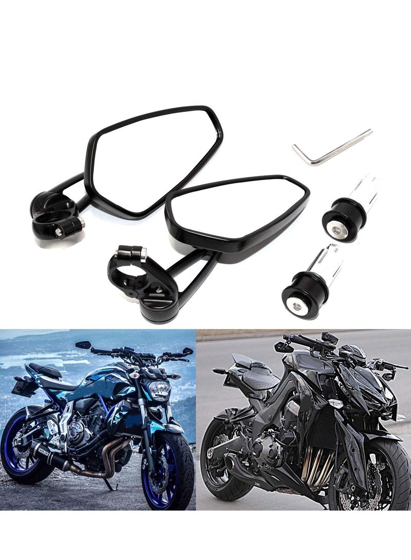 Y&D Motorcycle Mirrors, Handlebar Mirrors Rearview Side CNC Reflectors Reverse Compatible with Honda Grom, Yamaha, Kawasaki, Ducati, Suzuki, and Most  - Image 1