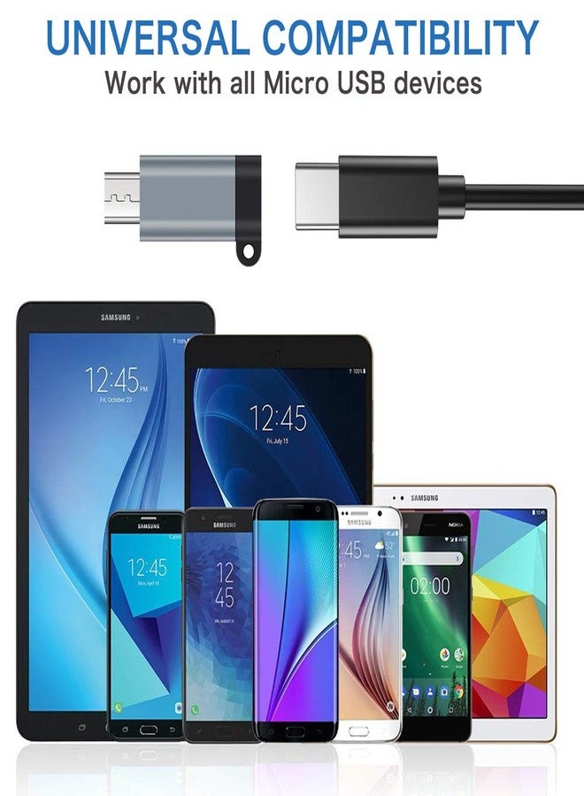 QianLink USB C to Micro USB Adapter, (4-Pack) Type C Female to Micro USB Male Convert Connector with Keychain Charge & Data Sync Compatible Samsung Galaxy S7/S7 Edge, Nexus 5/6 and Micro USB Devices(Grey) - Image 5