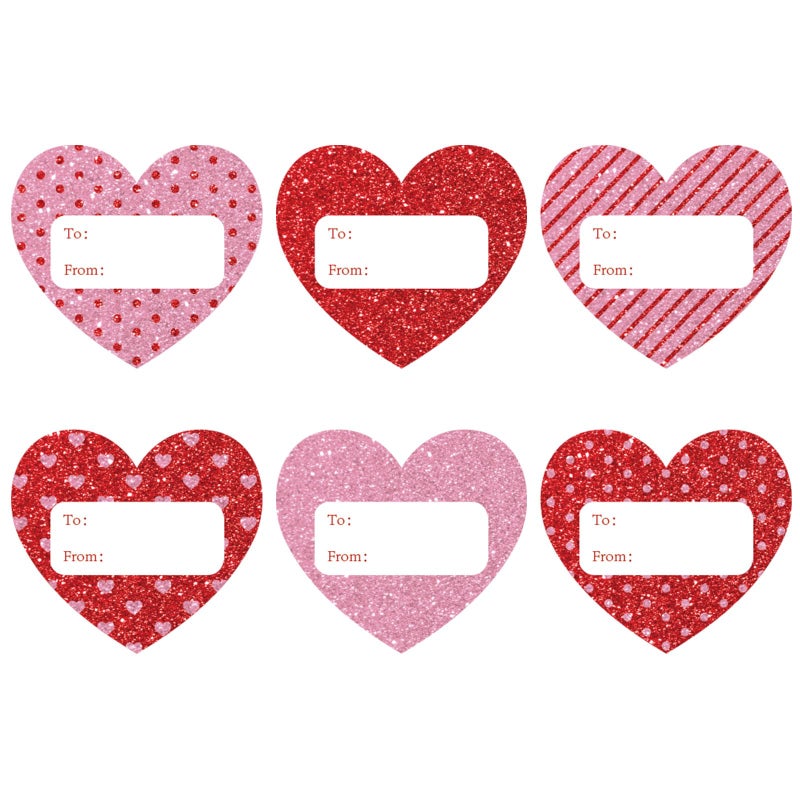 Yewfold 120Pcs Hearts Name Tag Stickers, Valentine's Day Self-Adhesive Labels, Heart Stickers Tags Label Decal for Envelopes Craft Card Seal Gifts Candy Bags Party Decor Supplies - Image 1