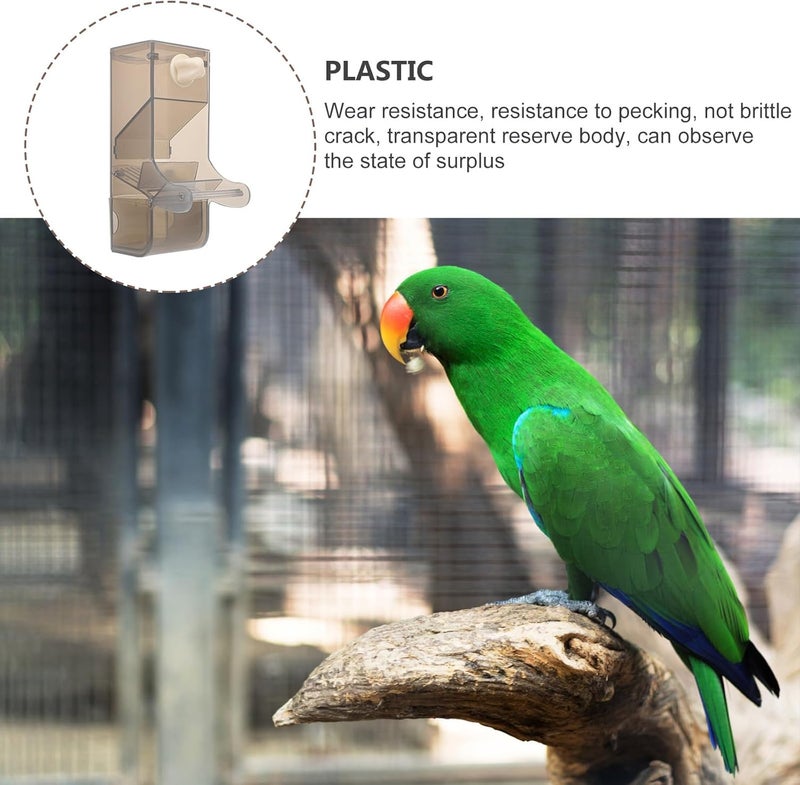 Parrot Food Bowl and Bird Feeding Container Small Grey Bird Cage Feeder Tray for Pet Parakeets and Lovebirds for Home Use - Image 3