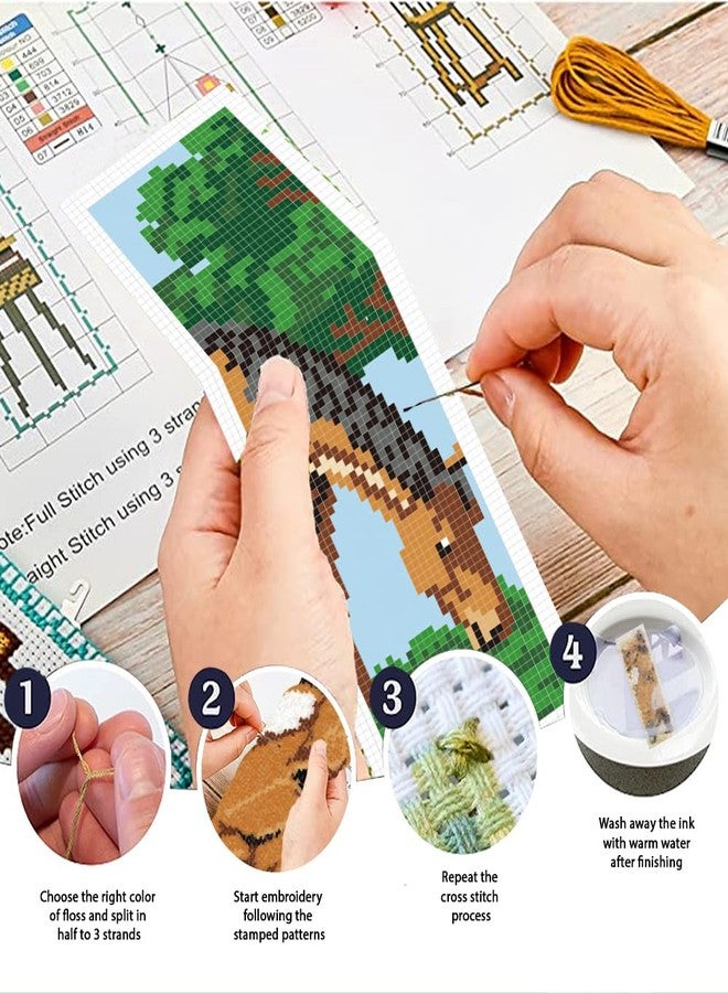ORIGACH 6 Set Horse Cross Stitch Bookmark Kit for Beginner with Backing Felt Floss Instructions DIY Stamped Embroidery Bookmark Kit for Adults, Book Lovers - Image 4
