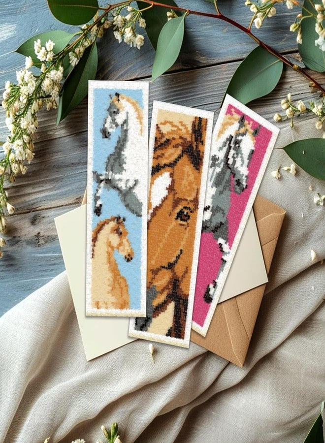 ORIGACH 6 Set Horse Cross Stitch Bookmark Kit for Beginner with Backing Felt Floss Instructions DIY Stamped Embroidery Bookmark Kit for Adults, Book Lovers - Image 5