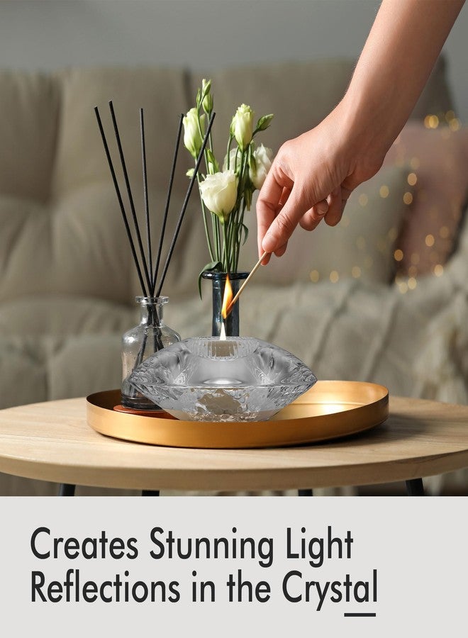أوريفورز حامل شموع أوريفورس ديسكوس، مصنوع من الكريستال، قطعة ديكور عصرية مميزة، زينة للرفوف وقطعة مركزية للطاولة، 1.75 بوصة × 5.5 بوصة - شفاف - Image 2