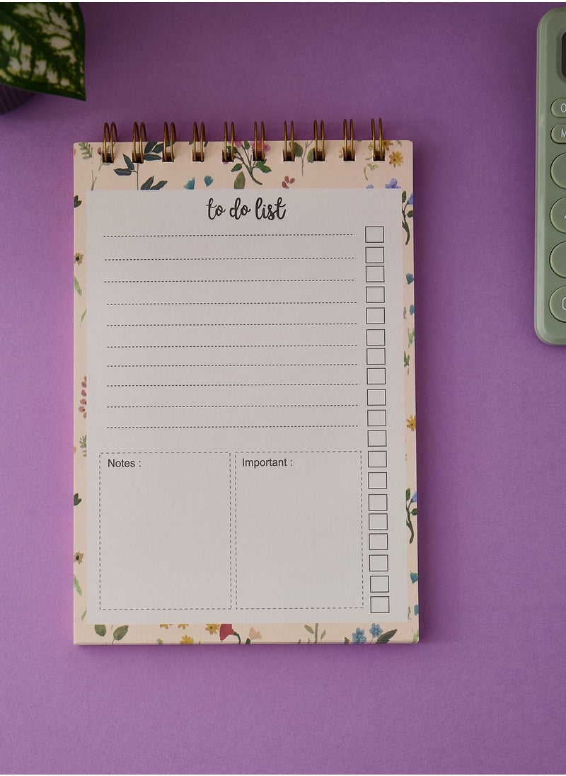 AURORA - A5 Floral To Do List - Image 1